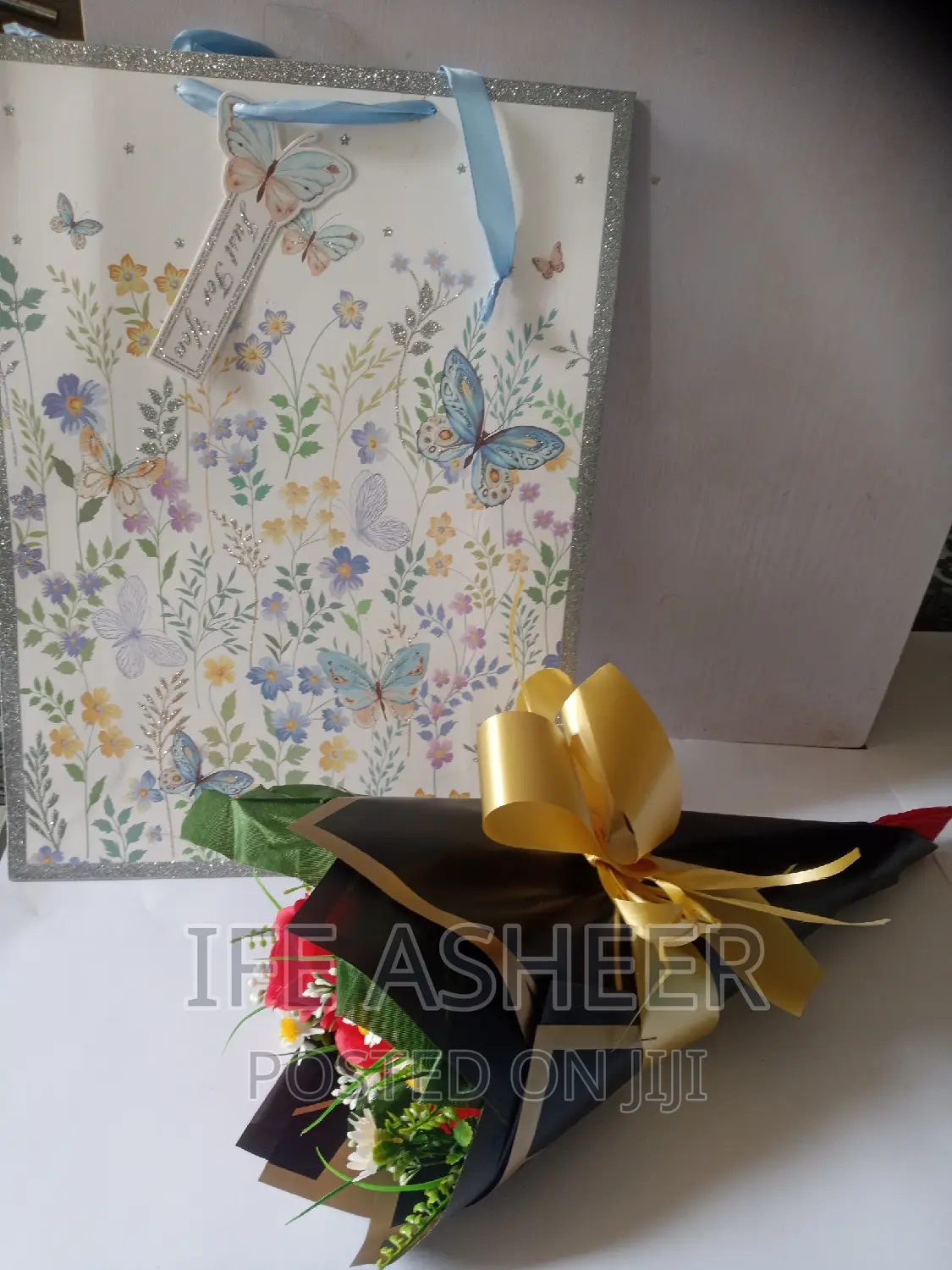 Rose Flower for Loved Ones in a Fancy Bag 004 - Red