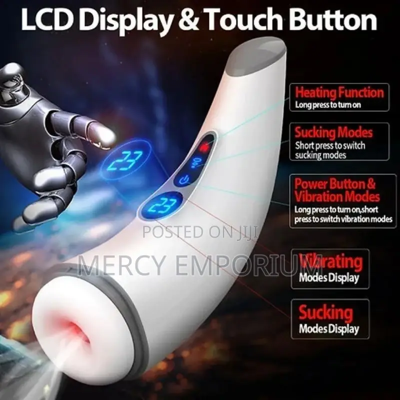 Sucking Masturbation Cup Men Sex Toy, It Vibrates Heats Up