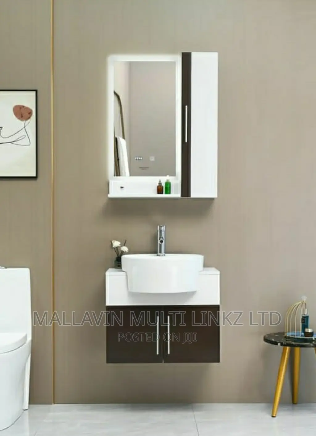 60cm Wall Hung Cabinet Basin With Cabinet Mirrors