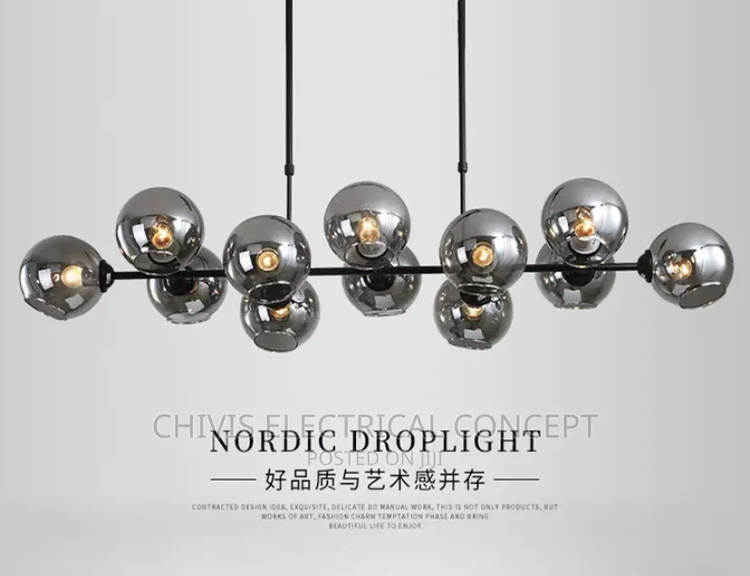 Simple Nordic Industrial Chandelier for Living Dining Room