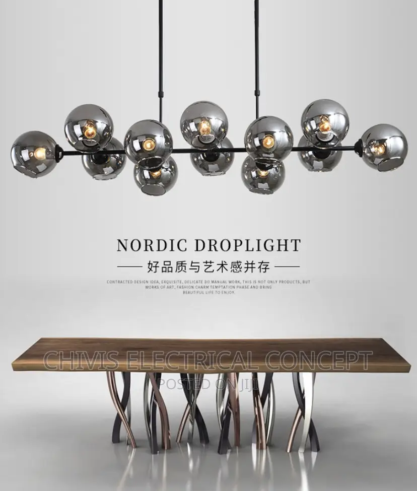 Simple Nordic Industrial Chandelier for Living Dining Room