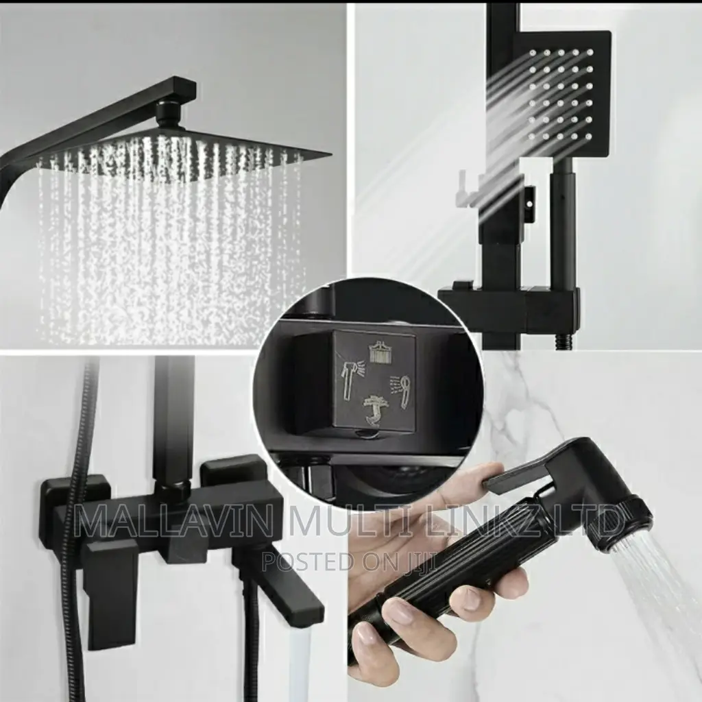 Complete Black Rainfall Shower Mixers