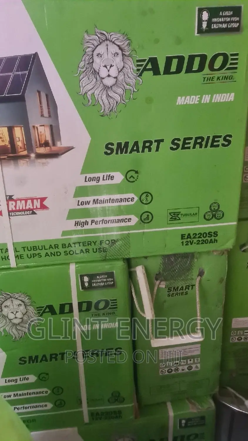 12V 220ah Addo Smart Series Tubular Battery