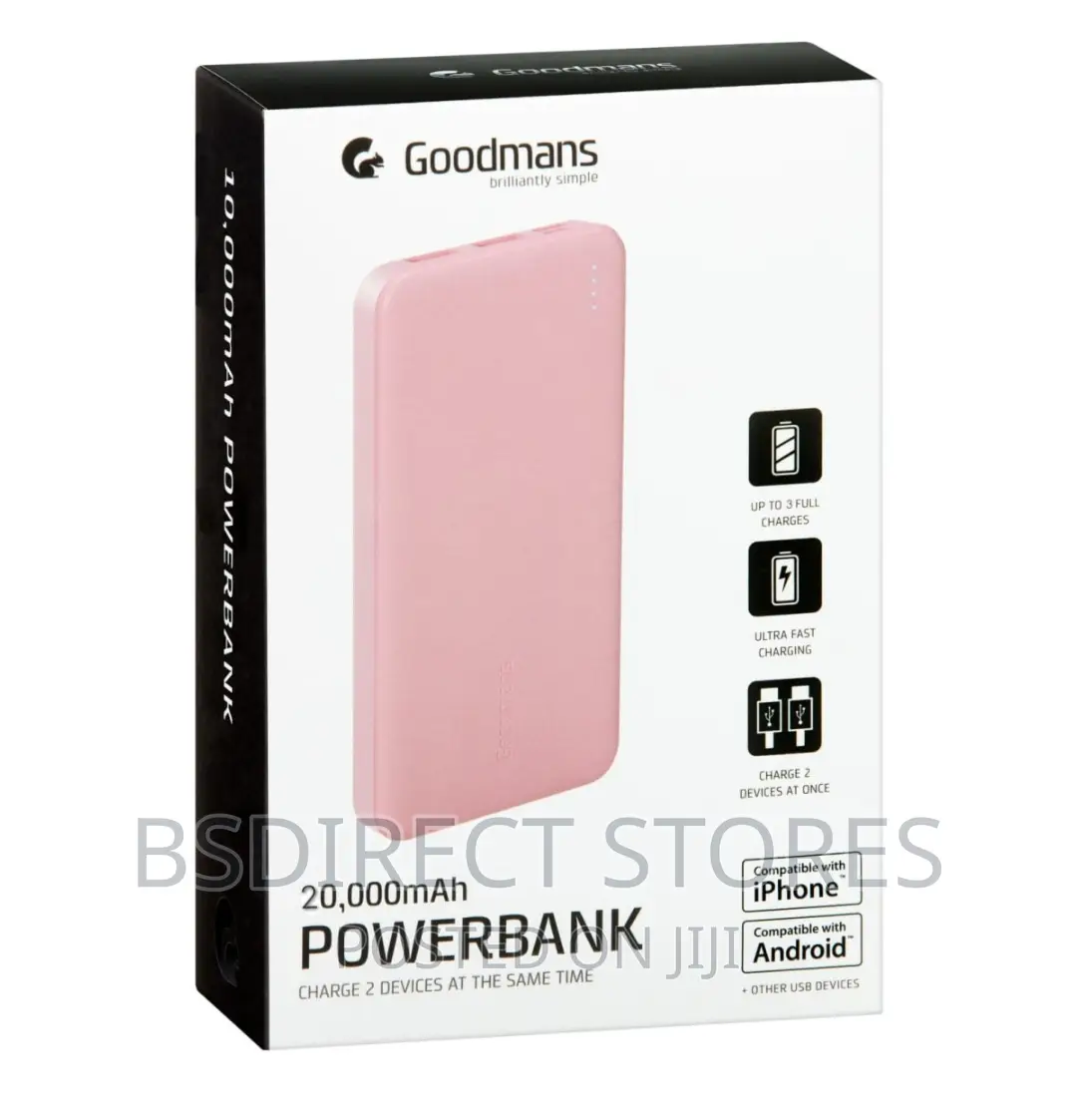 Goodmans ROSE GOLD High Capacity Fast Power Bank 20000mah