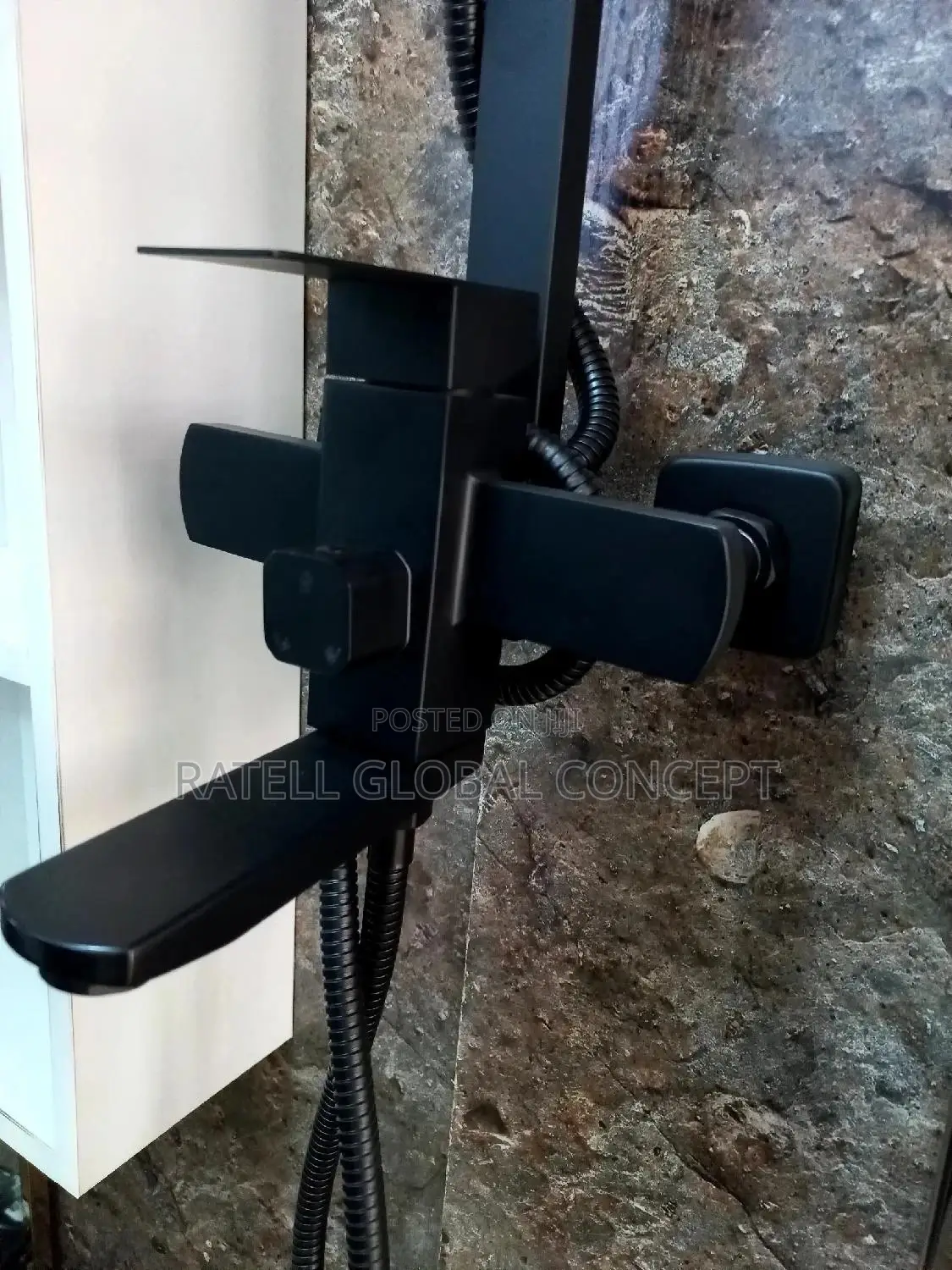 Heavy Guage Black Shower Set [Brimix]