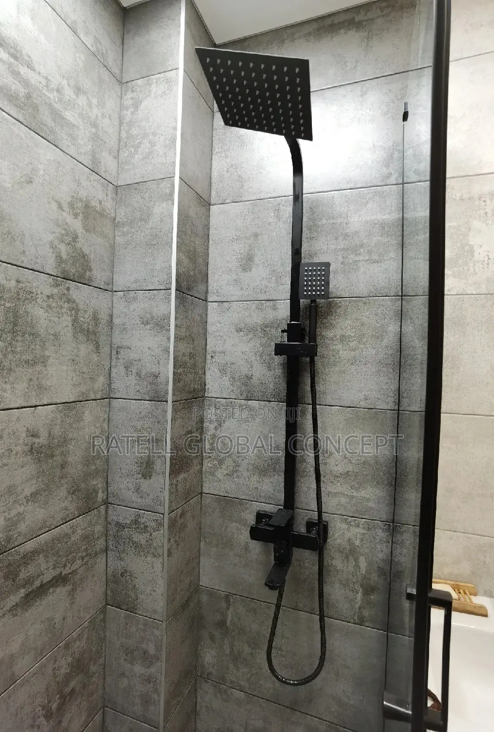 Heavy Guage Black Shower Set [Brimix]