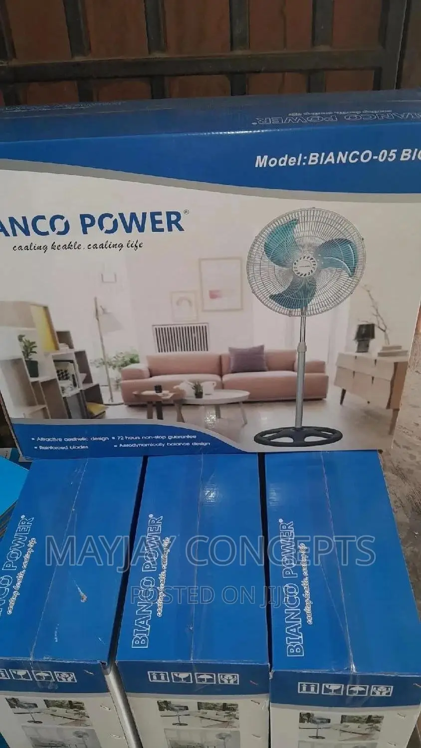 18" Bianco Big Copper Coil Powerful Standing Fan-90watts