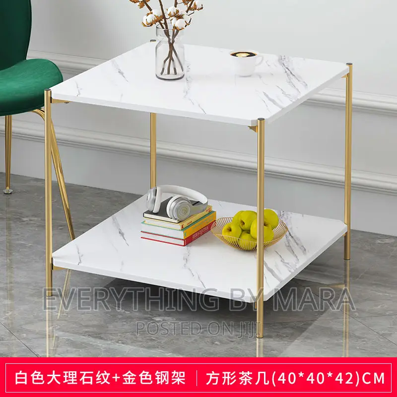 Nordic MDF Wood Faux Marble Side Stool