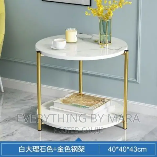 Nordic MDF Wood Faux Marble Side Stool