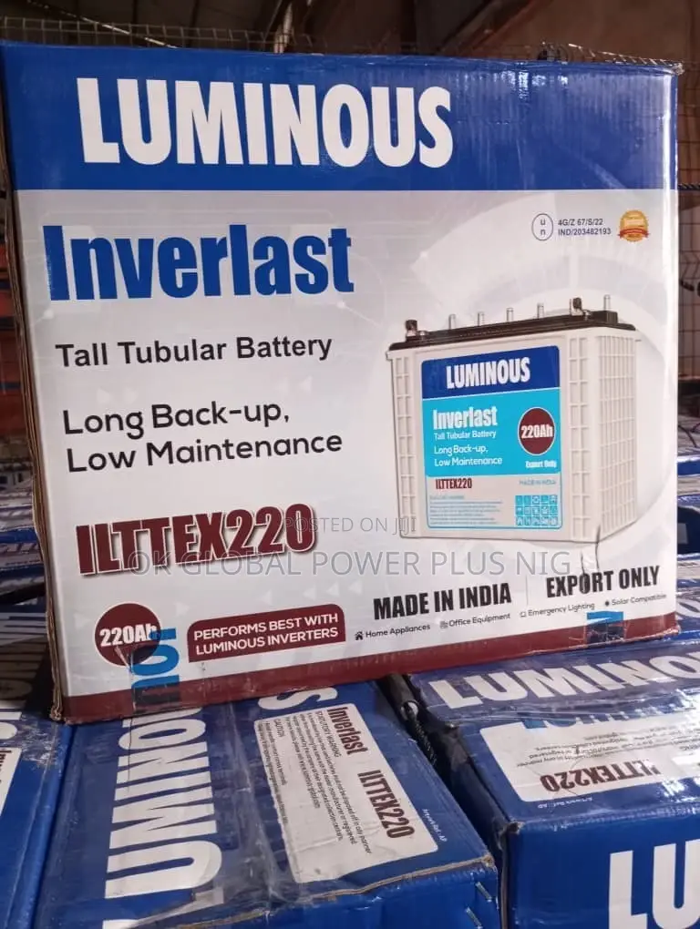 Luminous 220ah/12v Inverlast Tubular With 2 Yeaes Warranty