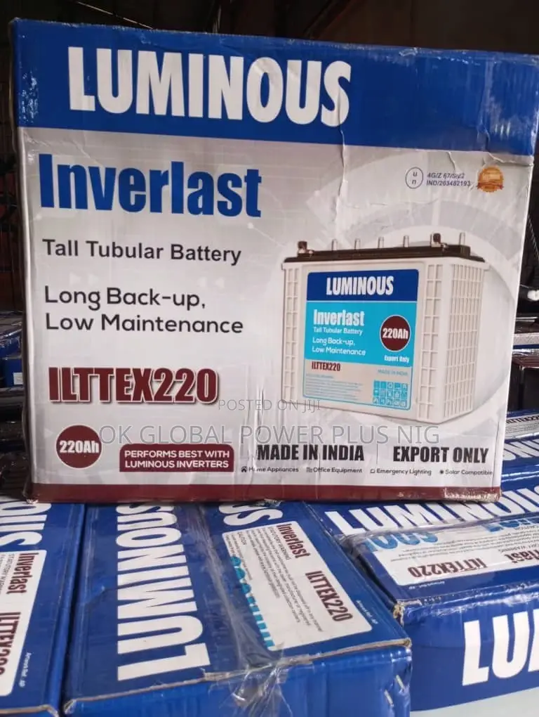Luminous 220ah/12v Inverlast Tubular With 2 Yeaes Warranty