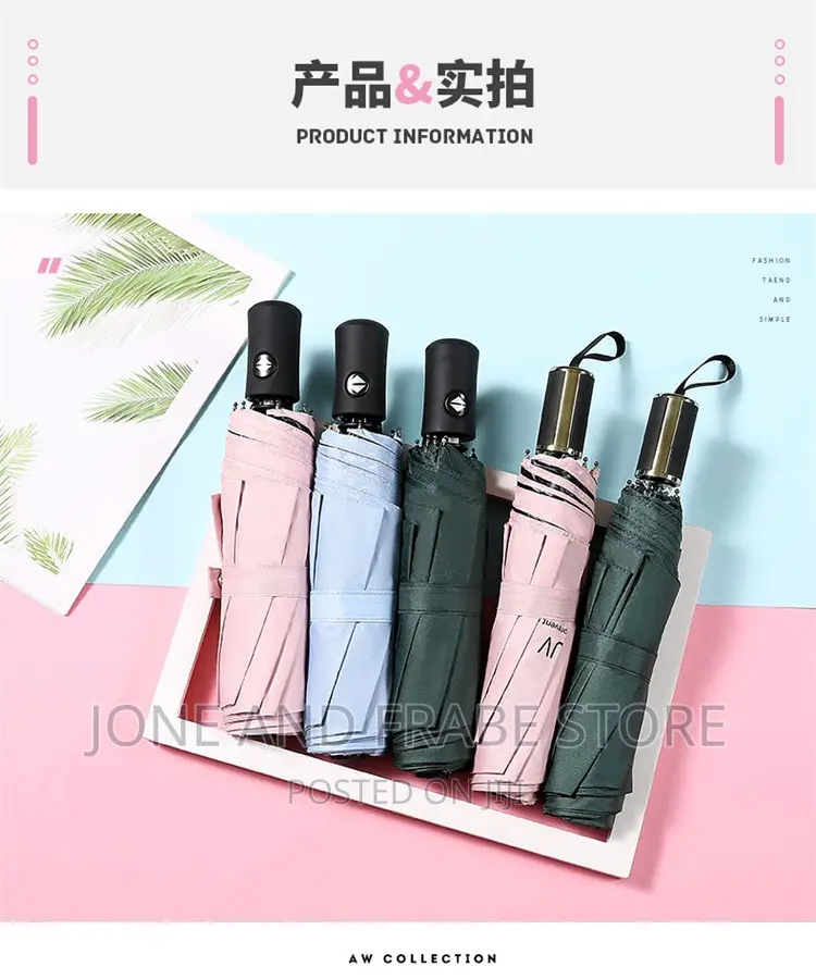Mini Folding Automatic Umbrella Anti Uv Rain Sun Fashion