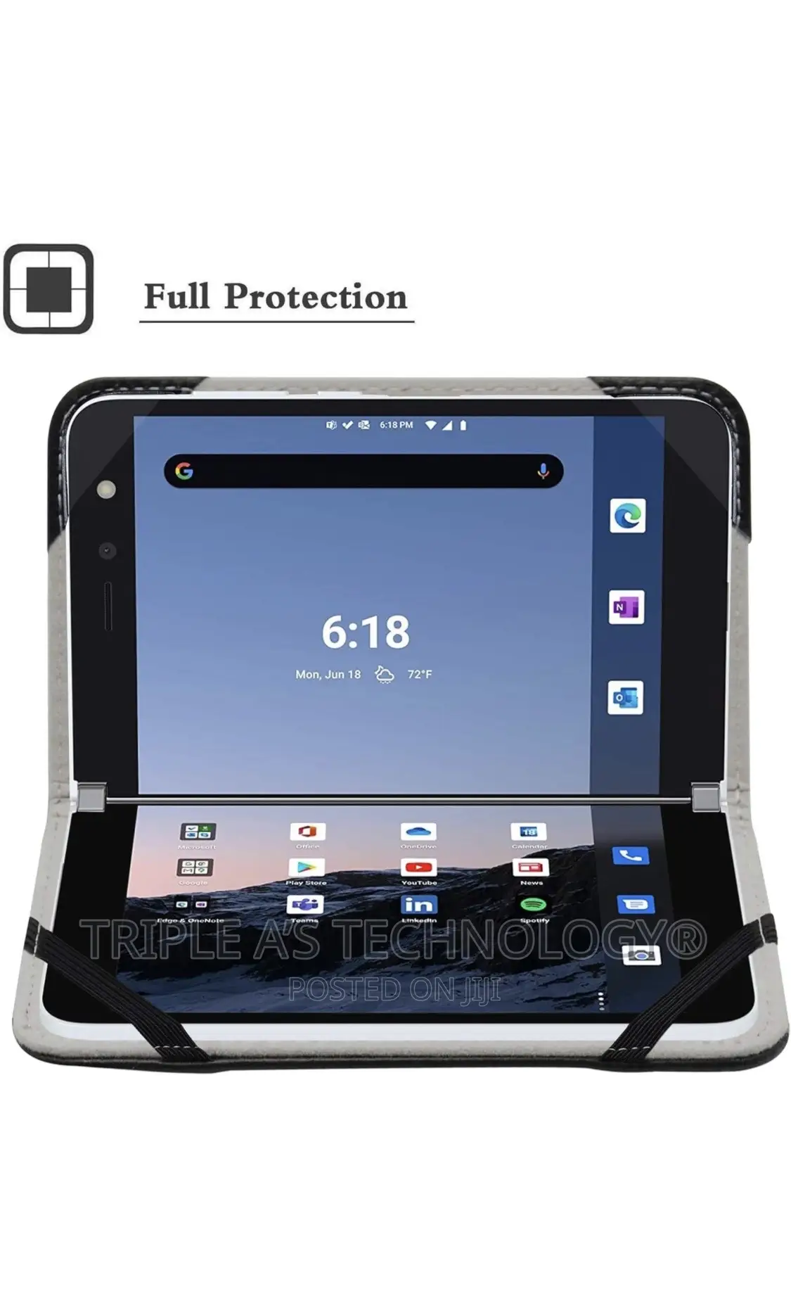 Microsoft Duo 1 Case,Pu Leather Folio 2-Folding Stand Cover