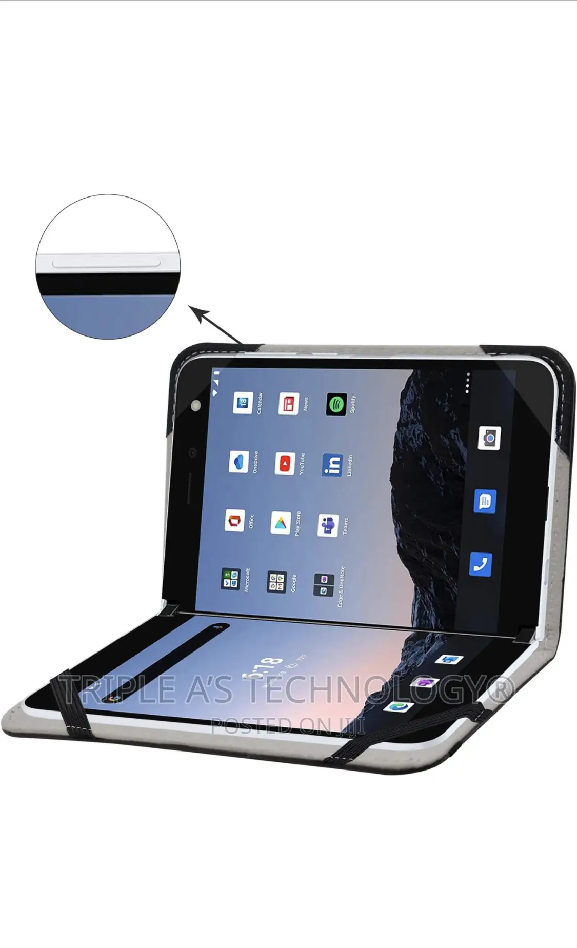 Microsoft Duo 1 Case,Pu Leather Folio 2-Folding Stand Cover
