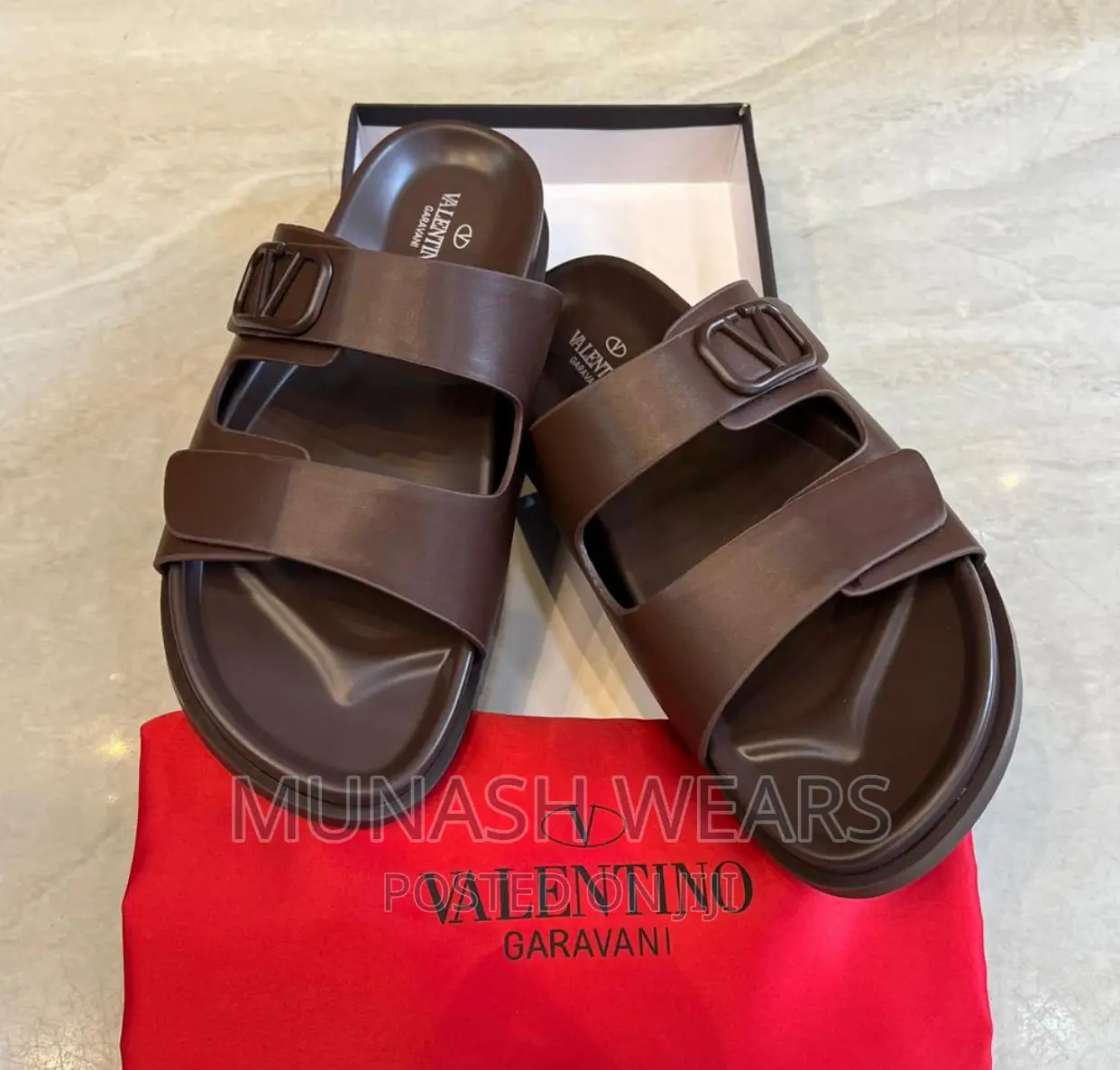 Valentino Leather Slipers