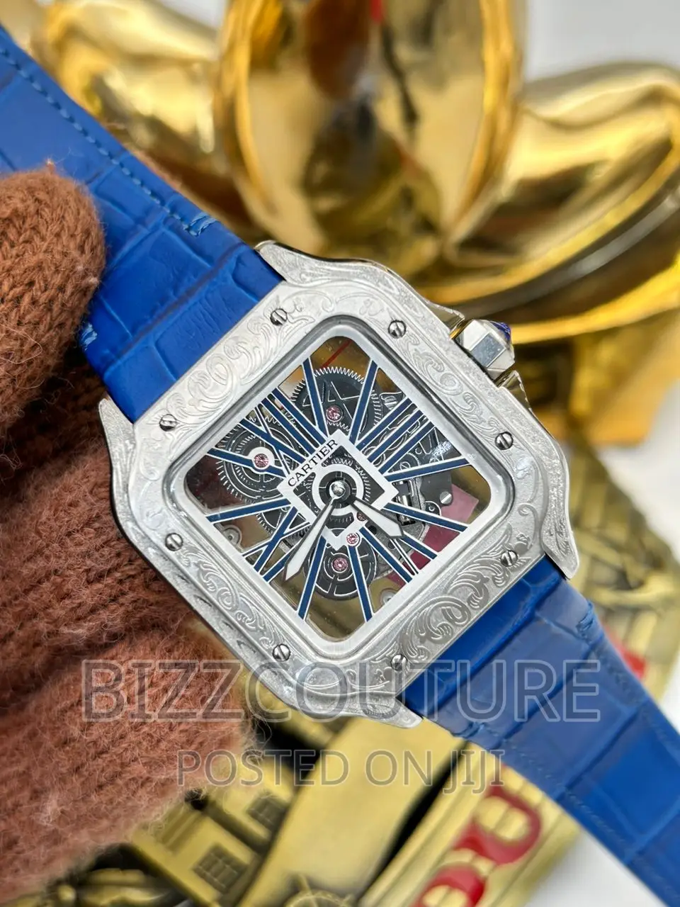 Original CARTIER MECHANICAL Blue Leather Available in Store