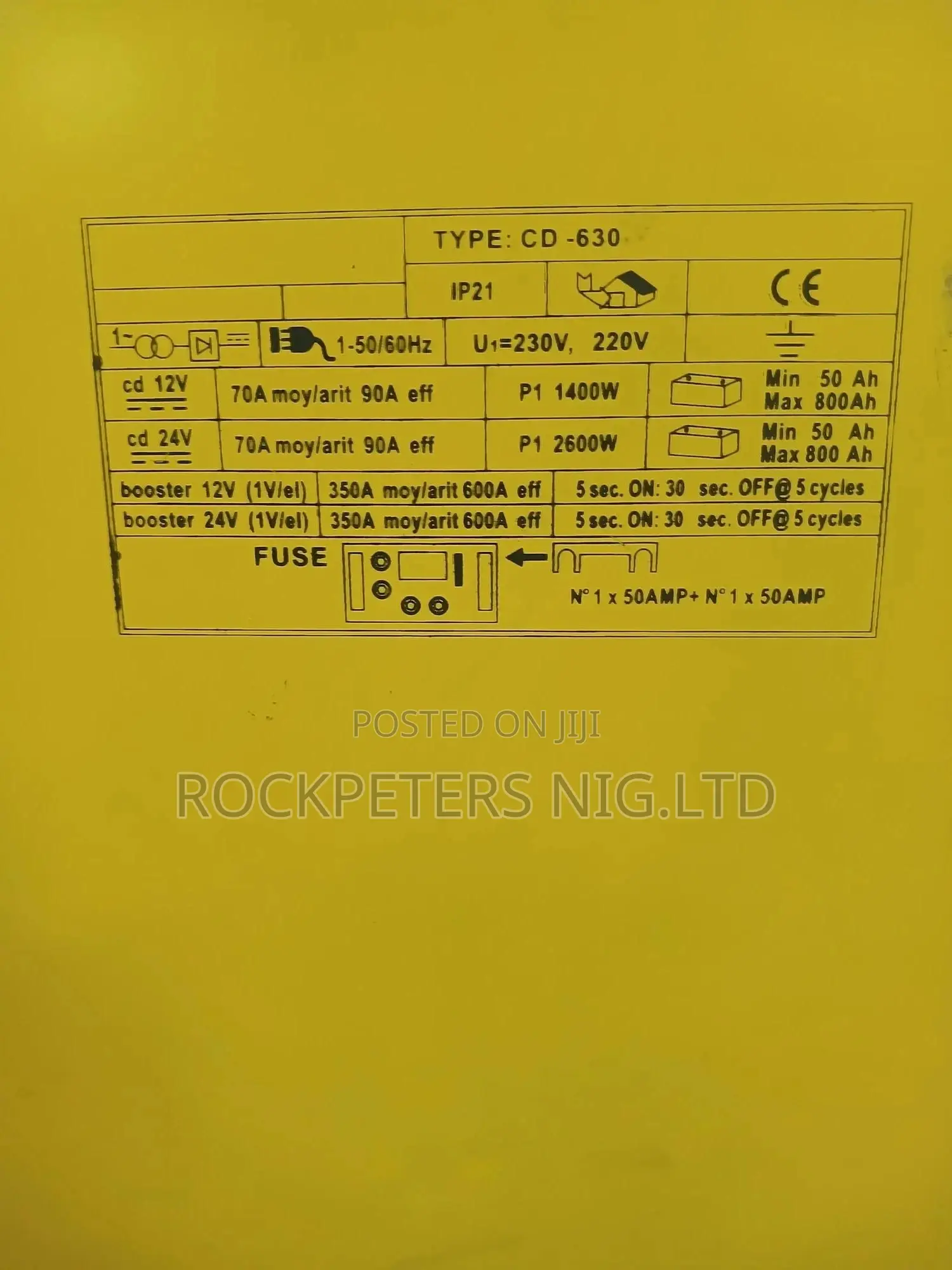Powerflex Cd630 100A 12-24volts Batter Charger