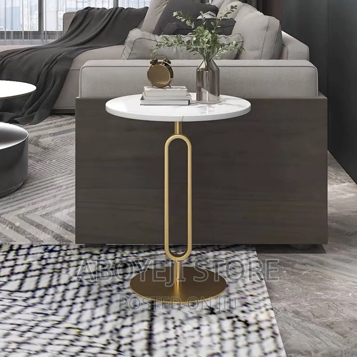 Faux Marble Top Nordic Side Table