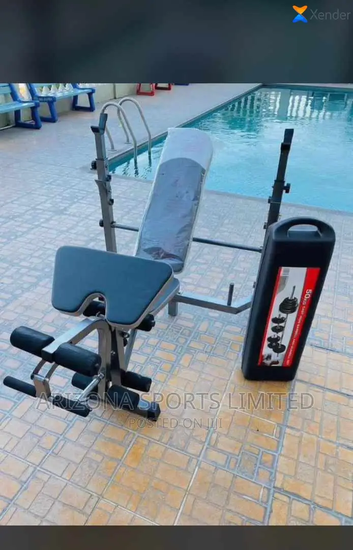 Weight Bench And 50kg Dumbbell Chrome [Hlk]