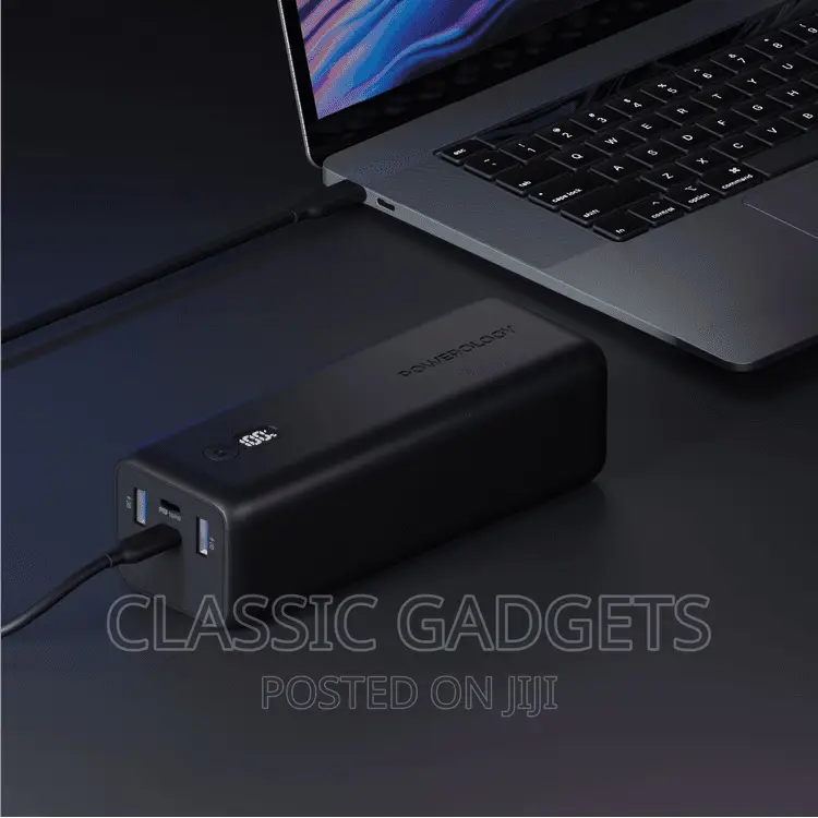 Powerology 30000mah 100W Onyx Laptop Charger Power Bank