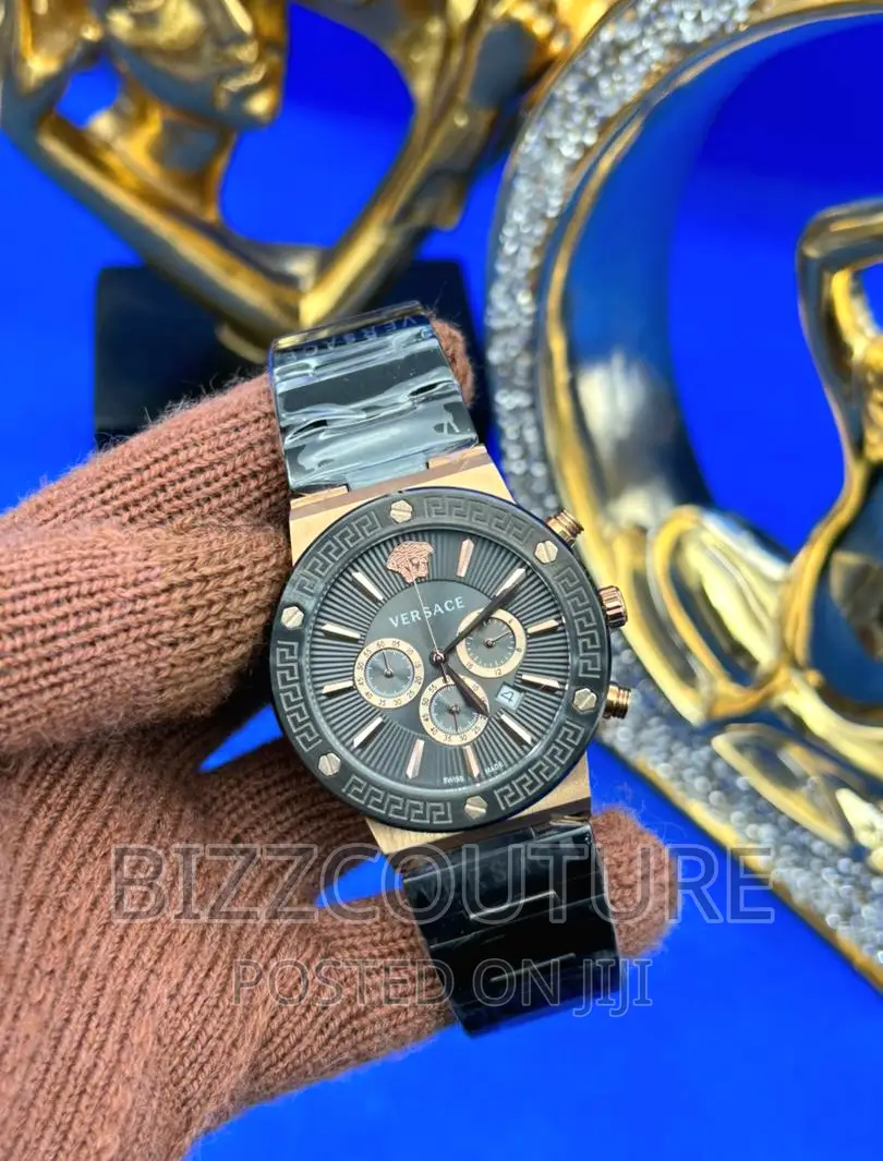 Original VERSACE Black Chain Watch Available in Store