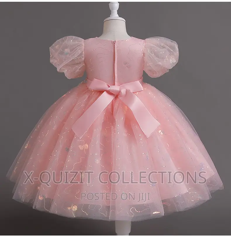 Glittery Puff Sleeve Dress (3yrs-8yrs)