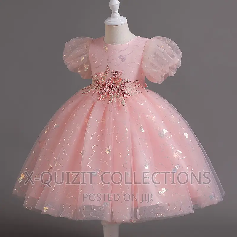 Glittery Puff Sleeve Dress (3yrs-8yrs)