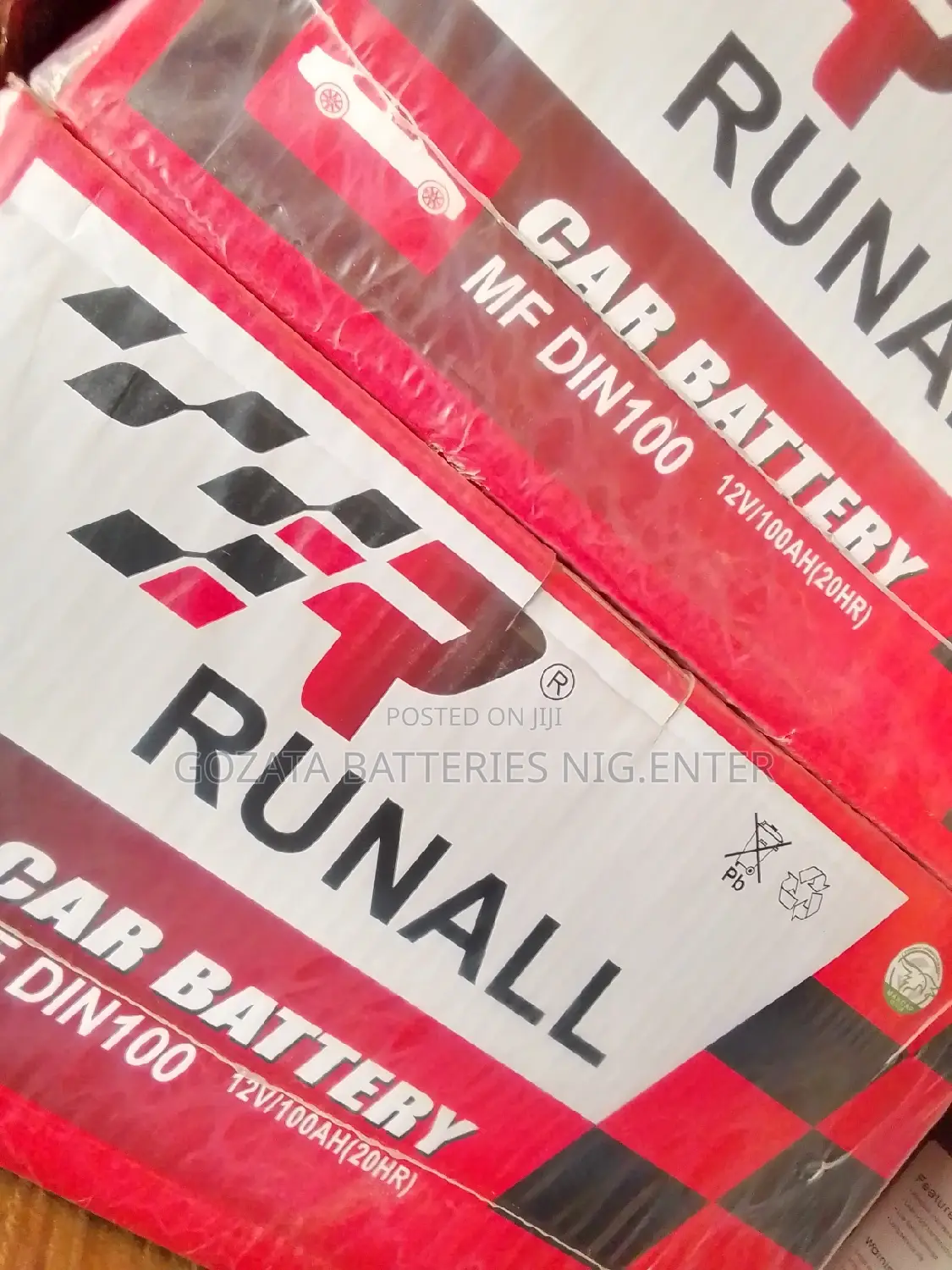 Car Battery, Runall 100ah With 1year Warranty