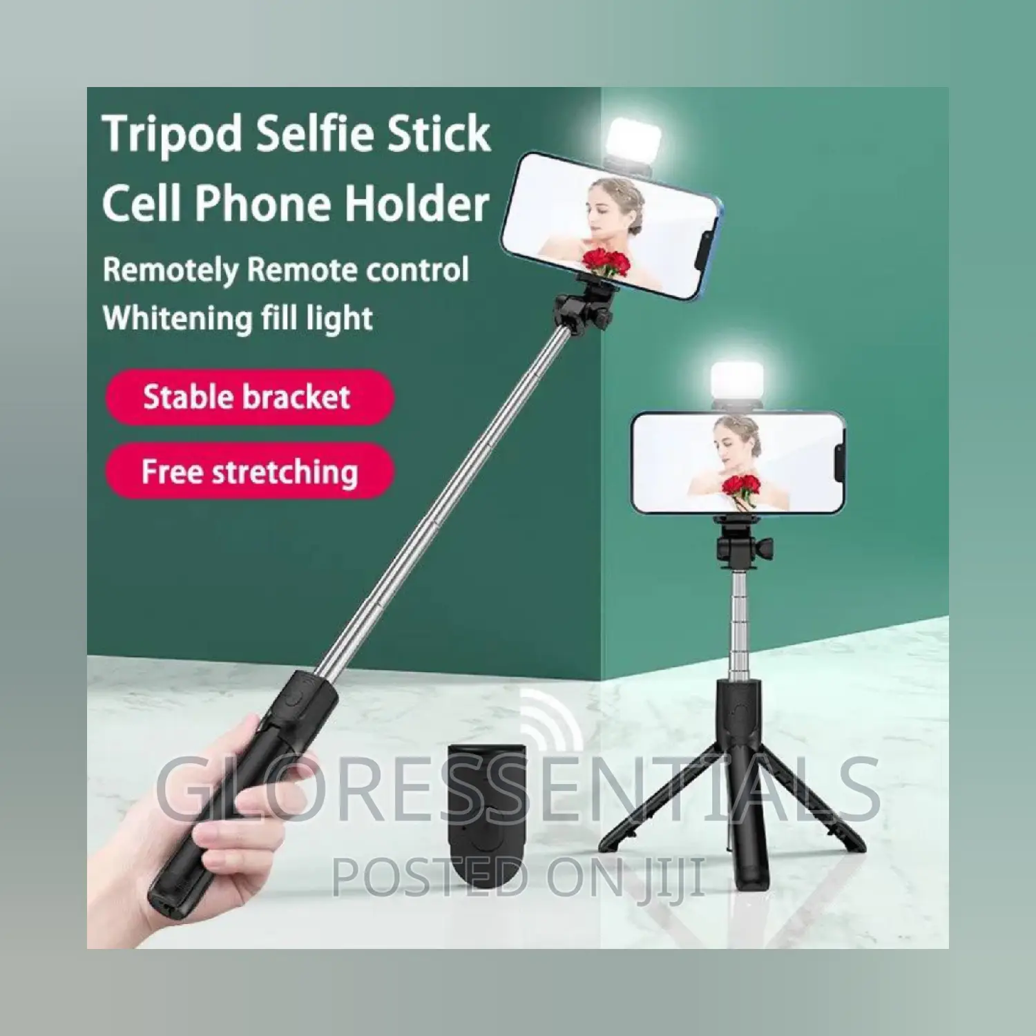 Selfie Stick Tripod Stand With Fill Light and Wireless