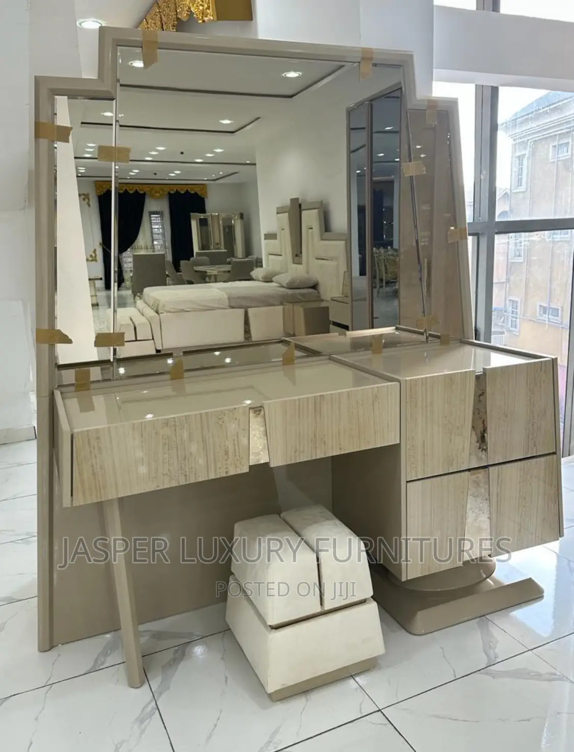 Bed Frame, Dressing Mirror and Wardrobe