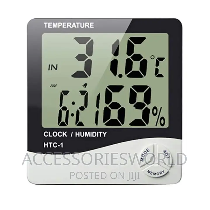 Digital HTC-1 LCD Thermometer Hygrometer Temp Humidity Clock