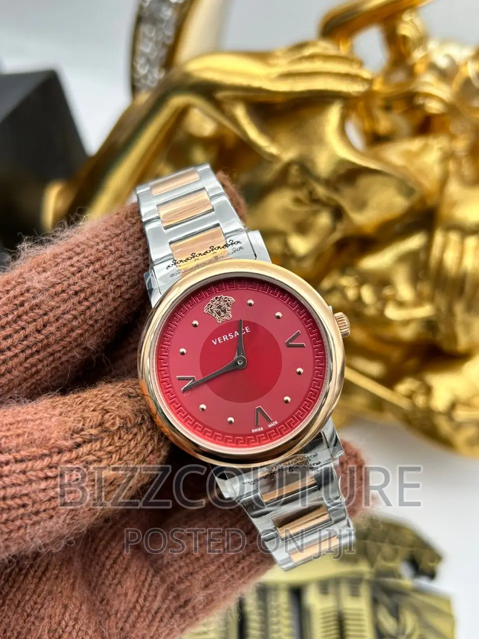 Original VERSACE Silver Steel Chain Watch Available in Store