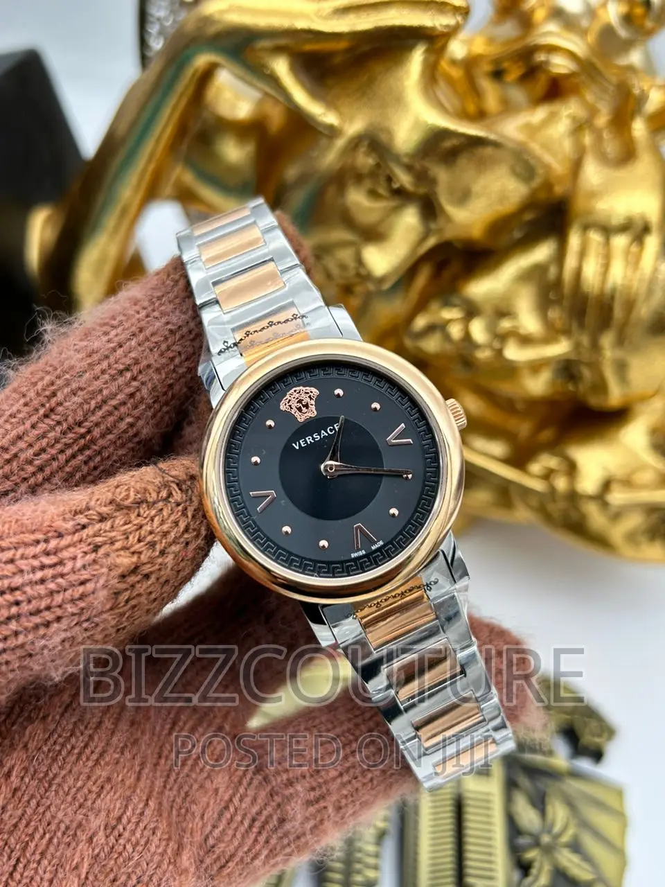 Original VERSACE Silver Steel Chain Watch Available in Store