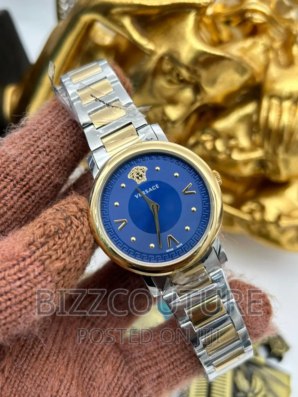 Original VERSACE Silver Steel Chain Watch Available in Store