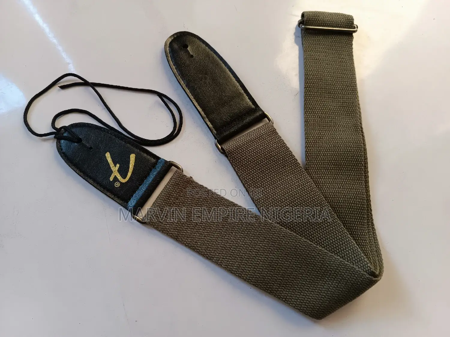 Grey Fender Logo Branded Guitar Strap