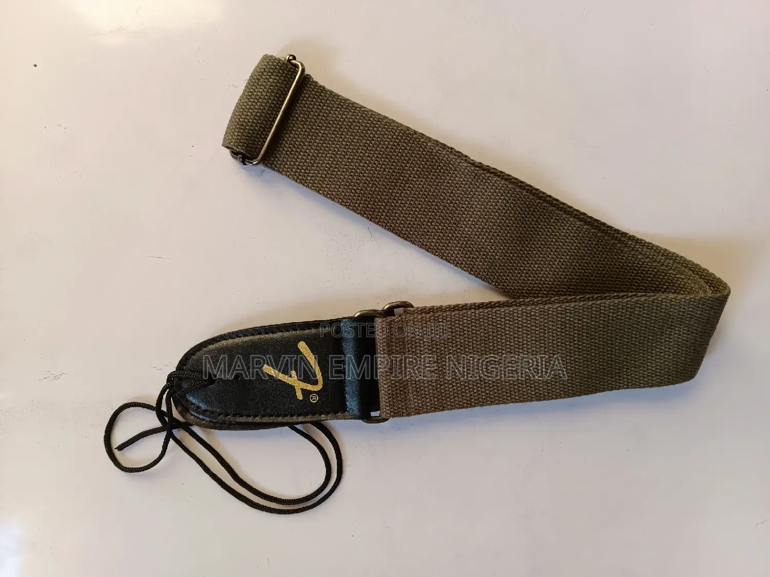 Grey Fender Logo Branded Guitar Strap