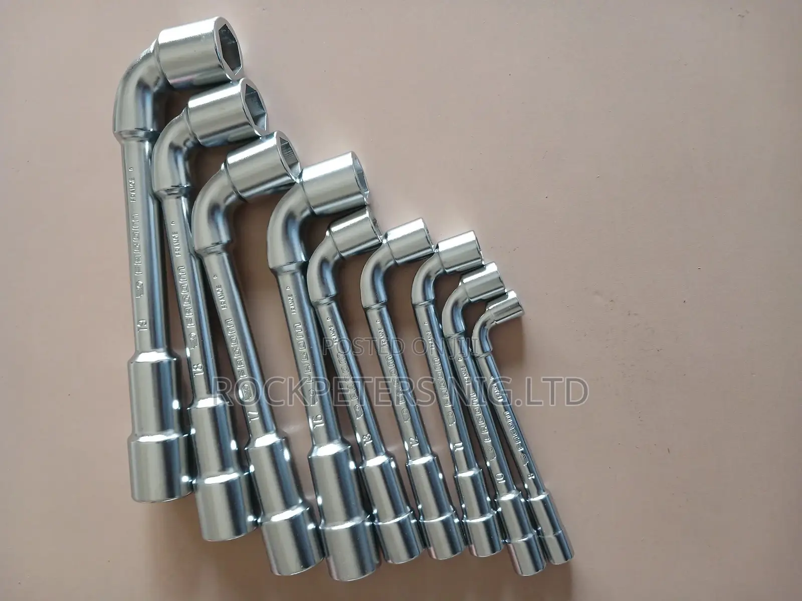 Facom 75.J9pb 9 Piece Metric Angled Socket Wrench Set 8-19mm