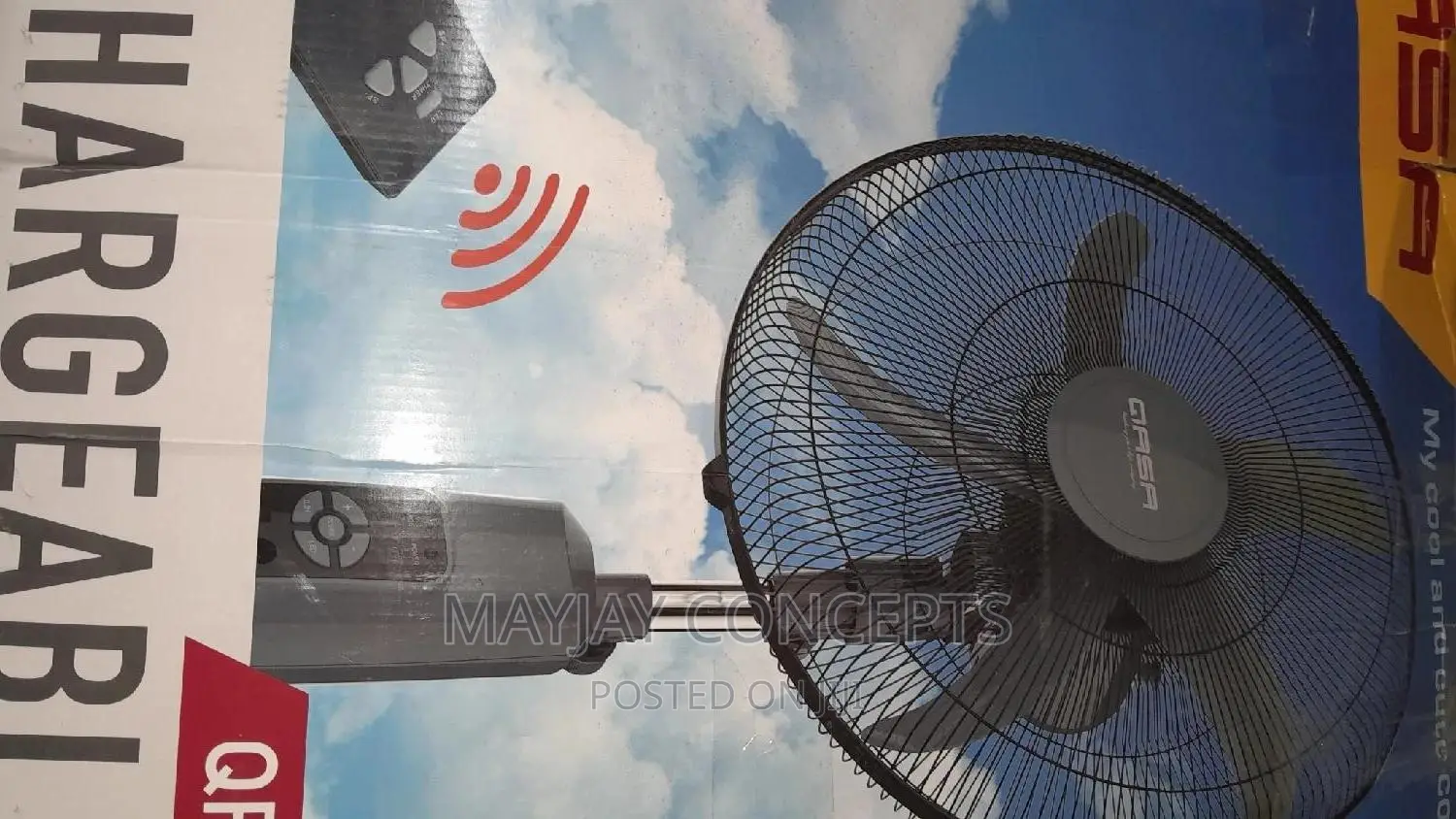 18" QASA Rechargeable Fan-Supports Solar Charge