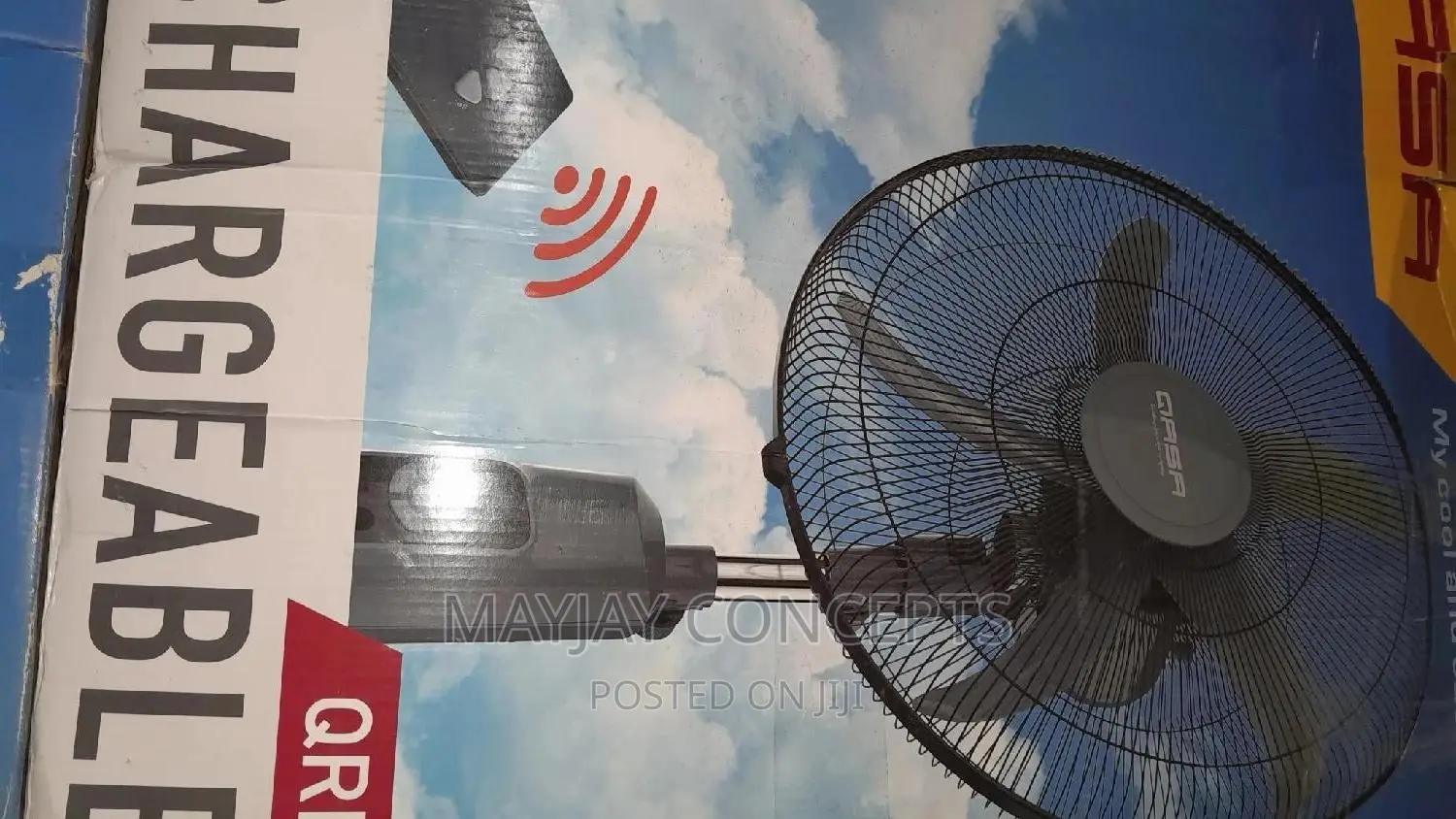 18" QASA Rechargeable Fan-Supports Solar Charge