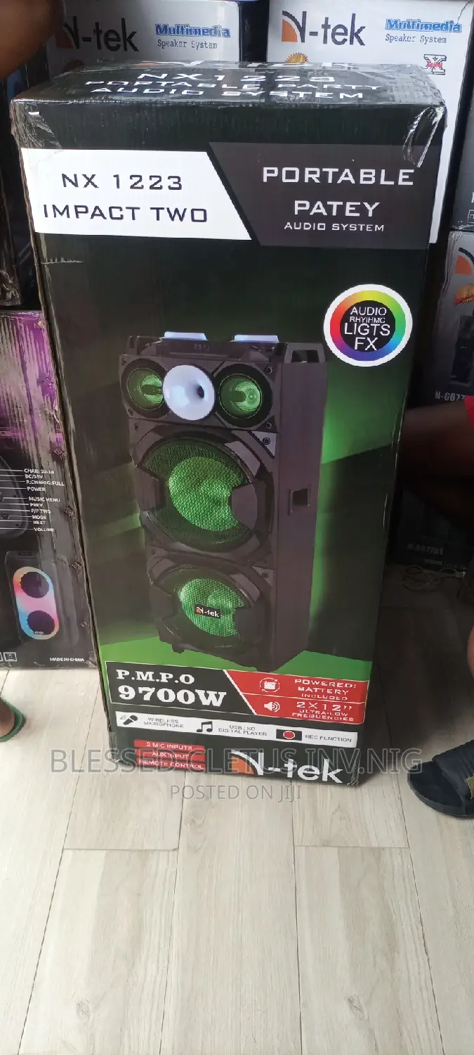 N-Take Impact Two Portable Party Speaker 9700w Rechargeable,