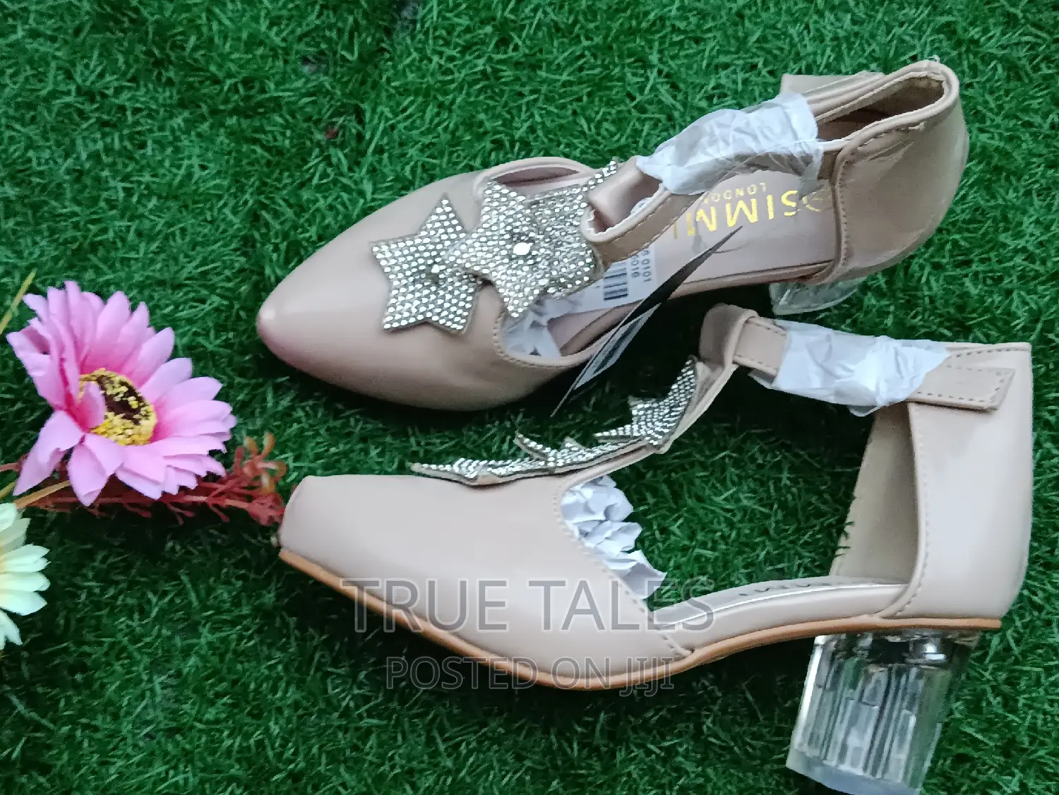 Girls Dress Glass Heels Covered Shoes