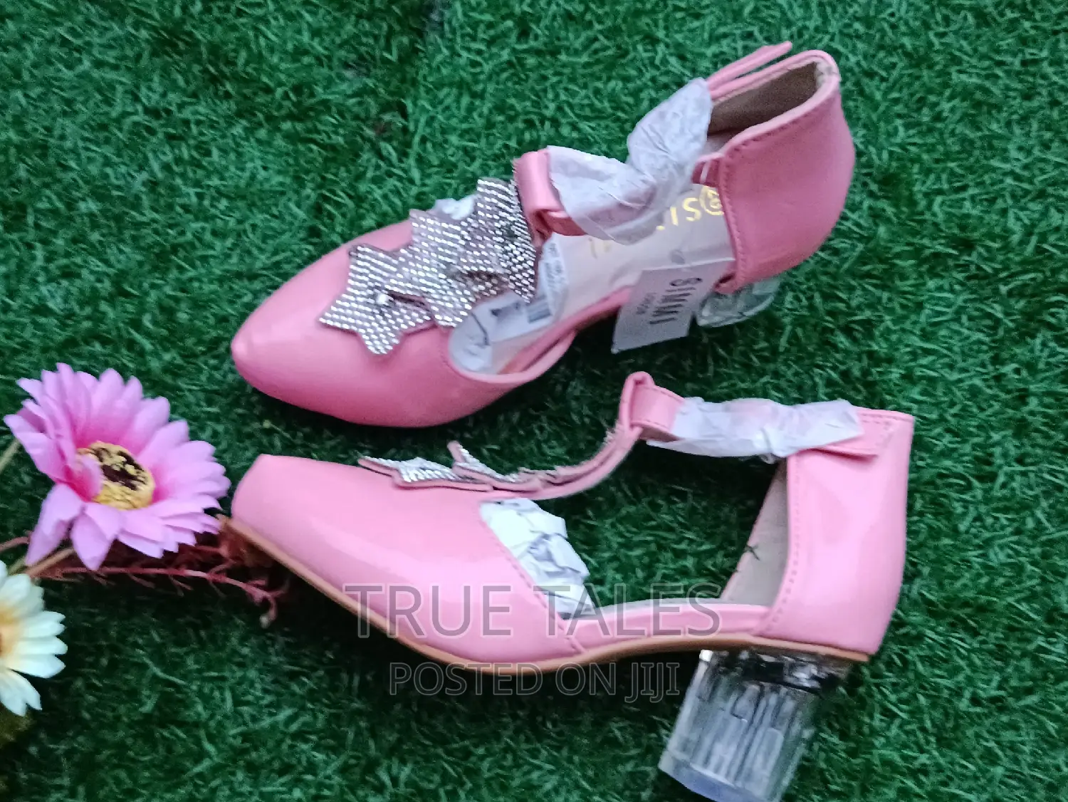 Girls Dress Glass Heels Covered Shoes