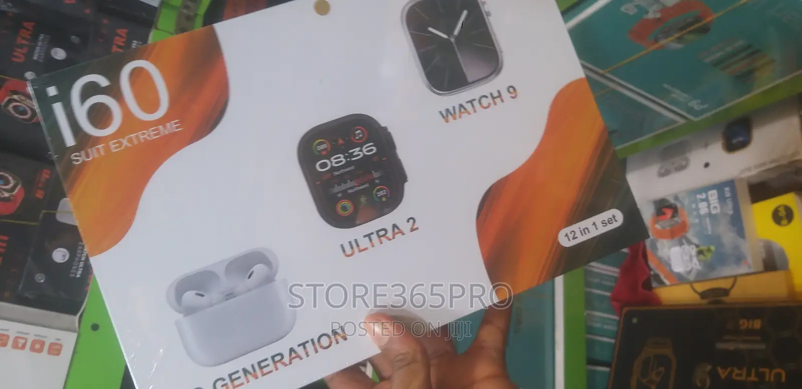 I60 Smart Watch 2 Watches, Airpod, 7 Straps, 2 Watch Pouch