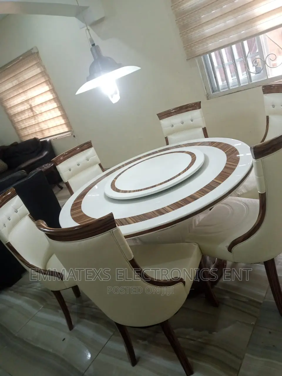 Marble Rotating Round Dinning