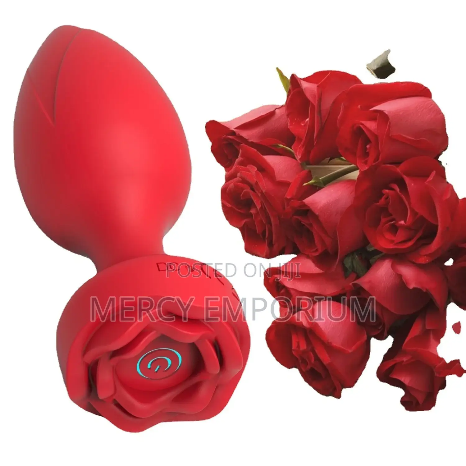 Rose Anal Butt Plug Sex Toy Vibrating and Rechargeable