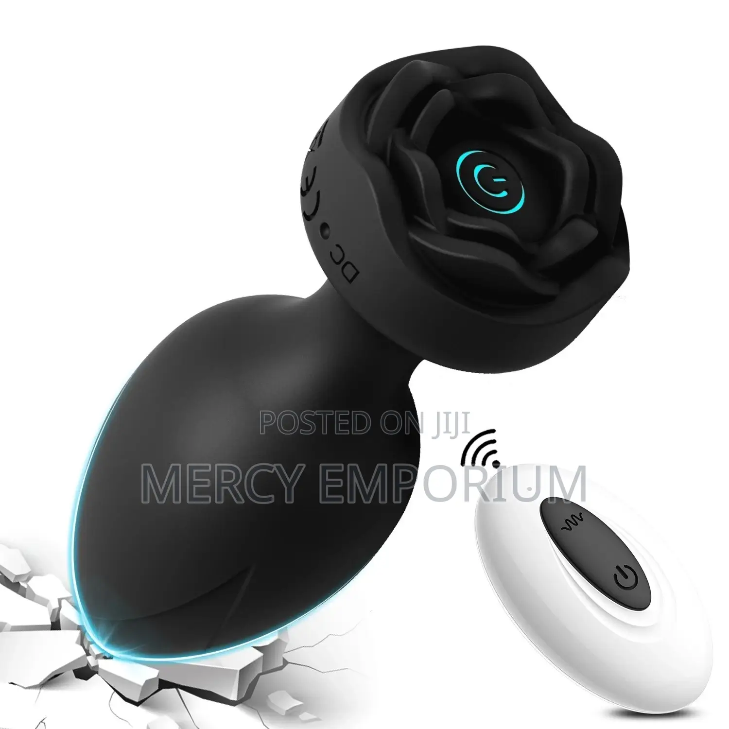 Rose Anal Butt Plug Sex Toy Vibrating and Rechargeable
