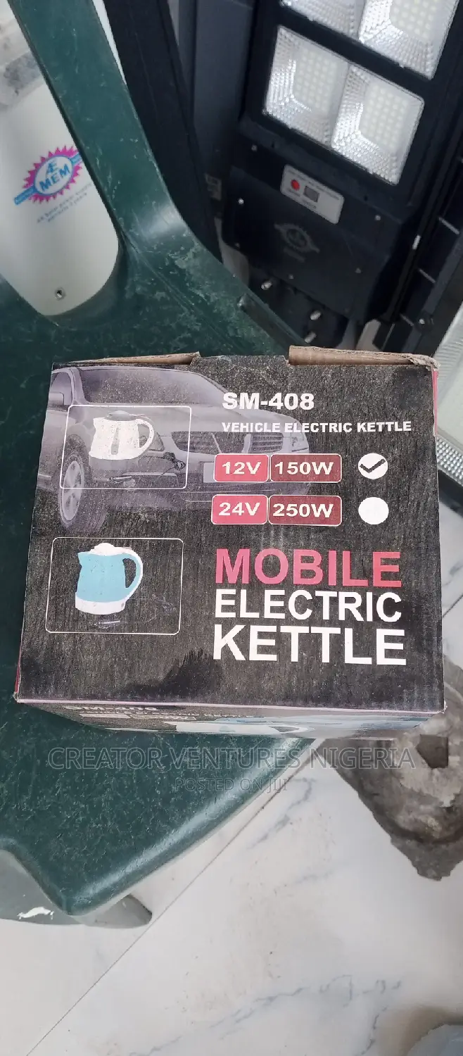 DC Kettle Electric 12V ,1lrt Quick Boiler, Anti-Rust Body.
