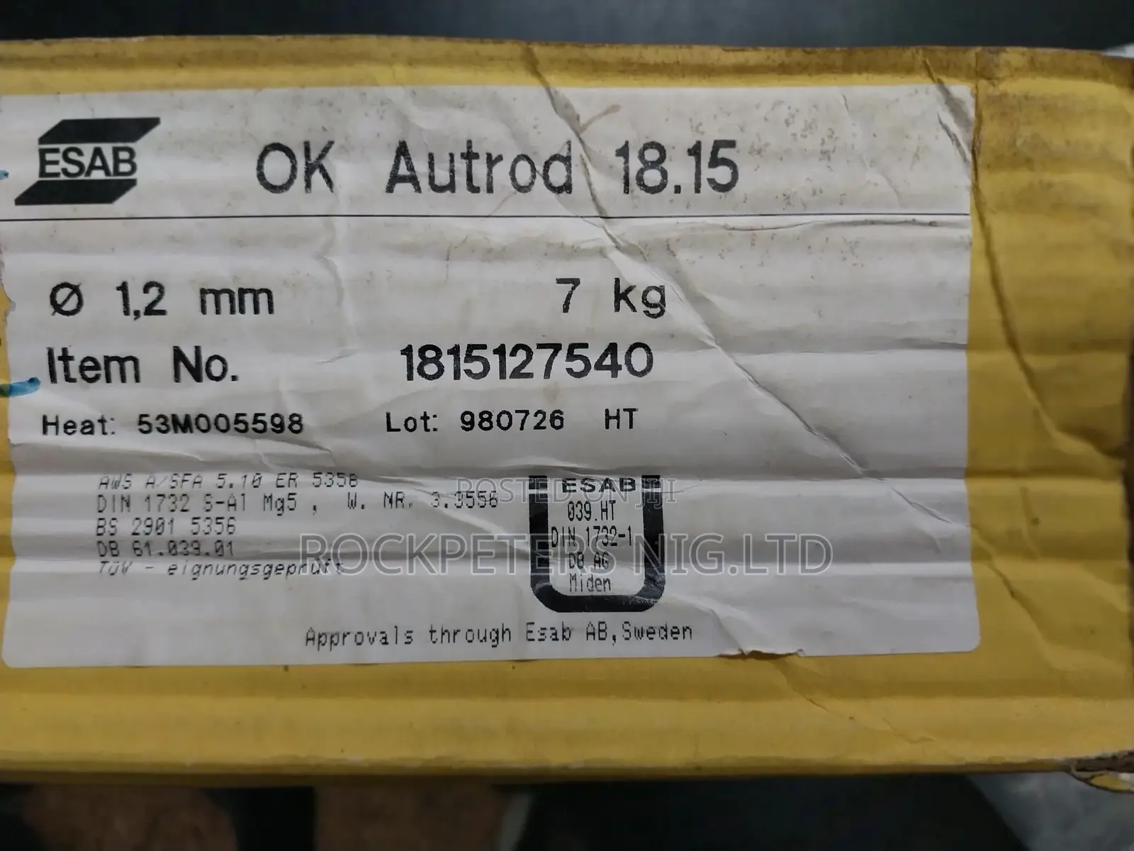 Esab Wire Electrode Autrod Ok 18.15 1,2mm ,7kg