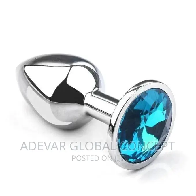 Butt Plug With Crystal Jewelry Stainless Steel (Medium)
