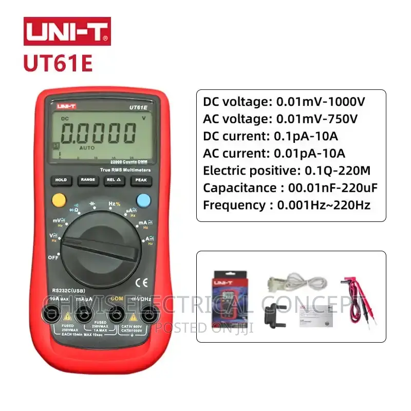 Uni-T Ut61b Digital Multimeter Meter True RMS 1000v Ac Dc